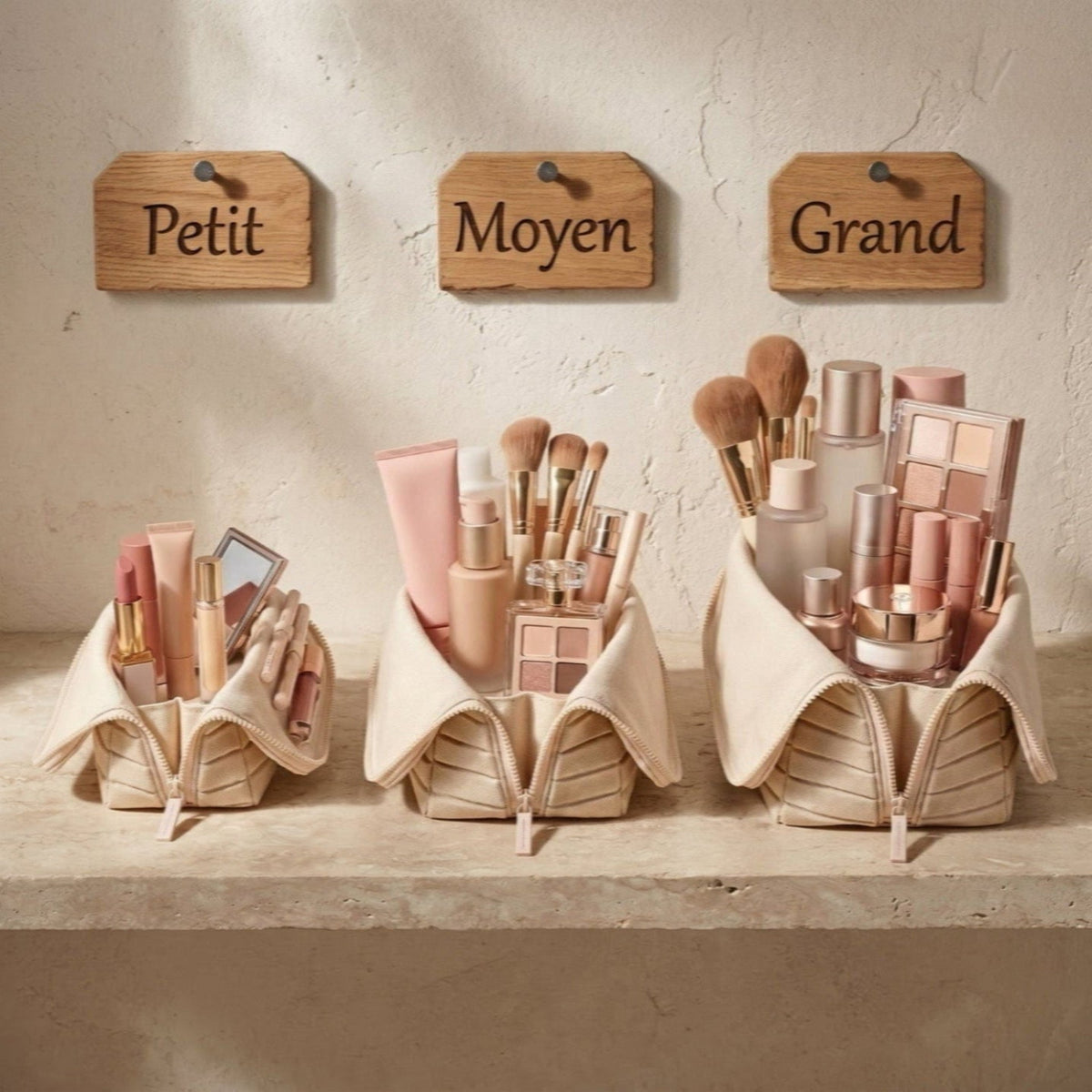 Trousse maquillage La Beligne avec compartiments pour pinceaux et cosmétiques